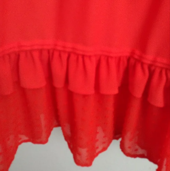 Alexis X Target Elegant Orange Angel Sleeved Tiered Ruffle Dress Size XXS - Picture 12 of 16